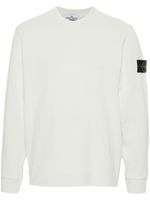 Stone Island pull nervuré à patch logo - Blanc - thumbnail