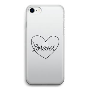 Forever heart black: iPhone SE 2020 Transparant Hoesje