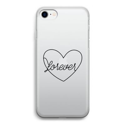 Forever heart black: iPhone SE 2020 Transparant Hoesje