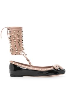 Valentino Garavani ballerines Rockstud en cuir - Noir