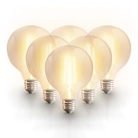 6x Smart E27 LED filament lamp - G95 - Wifi & Bluetooth - 806lm - 7 Watt - Warm wit tot koud wit