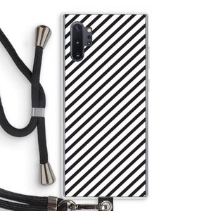 Strepen zwart-wit: Samsung Galaxy Note 10 Plus Transparant Hoesje met koord