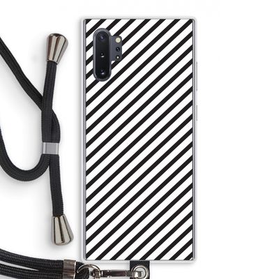 Strepen zwart-wit: Samsung Galaxy Note 10 Plus Transparant Hoesje met koord