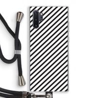 Strepen zwart-wit: Samsung Galaxy Note 10 Plus Transparant Hoesje met koord