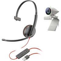 HP Poly 2200-87120-025 On Ear headset Telefoon Kabel Mono Zwart Volumeregeling, Microfoon uitschakelbaar (mute) - thumbnail