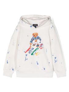 POLO RALPH LAUREN KIDS hoodie en coton à imprimé Teddy Bear - Blanc