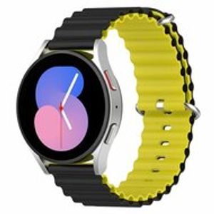 Ocean Style bandje - Zwart / geel - Samsung Galaxy Watch 5 (Pro) - 40mm / 44mm / 45mm