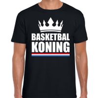 Basketbal koning t-shirt zwart heren - Sport / hobby shirts - thumbnail