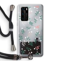Small white flowers: Huawei P40 Transparant Hoesje met koord
