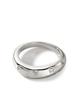 John Hardy bague Surf Band pavée de diamants - Argent