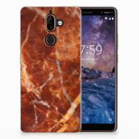 Nokia 7 Plus | TPU | Siliconen hoesje | Marmer Bruin