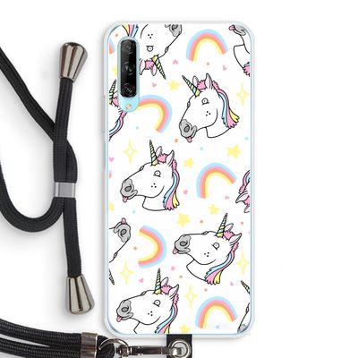 Rainbow Unicorn: Huawei P Smart Pro Transparant Hoesje met koord