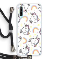 Rainbow Unicorn: Huawei P Smart Pro Transparant Hoesje met koord