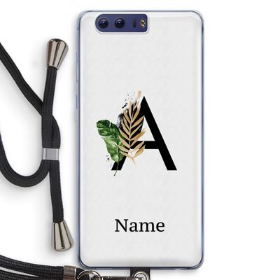 Charcoal Flora: Honor 9 Transparant Hoesje met koord