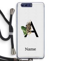 Charcoal Flora: Honor 9 Transparant Hoesje met koord
