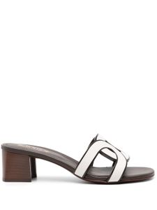 Tod's mules en cuir à brides tressées 50 mm - Marron