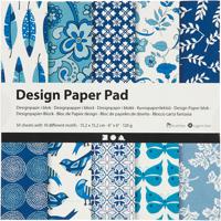 Creativ Company Design papierblok, vel 15,2x15,2 cm, 120 gr, blauw, 50 vel/ 1 doos