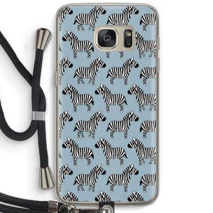 Zebra: Samsung Galaxy S7 Transparant Hoesje met koord