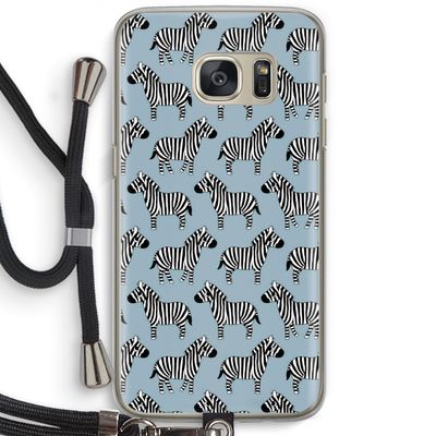 Zebra: Samsung Galaxy S7 Transparant Hoesje met koord