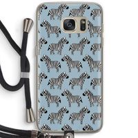 Zebra: Samsung Galaxy S7 Transparant Hoesje met koord