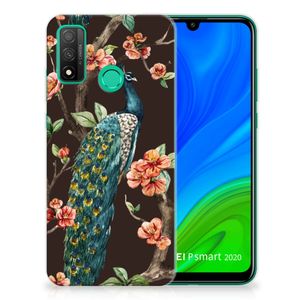 Huawei P Smart 2020 TPU Hoesje Pauw met Bloemen