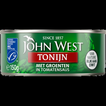John West Tonijnstukken met Groenten in Pikante Tomatensaus 150g bij Jumbo