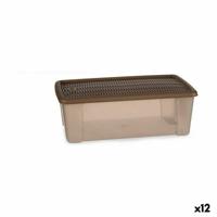 Opbergbak met Deksel Stefanplast Elegance Beige Plastic 5 L 19,5 x 11,5 x 33 cm (12 Stuks)