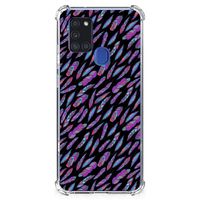 Samsung Galaxy A21s Doorzichtige Silicone Hoesje Feathers Color