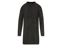 esmara Dames Grof gebreide Trui-jurk, met modieus kabelpatroon (S (36/38), Zwart) - thumbnail