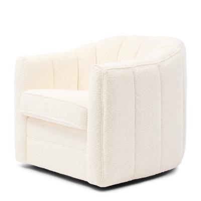 Rivièra Maison Draaifauteuil 'St. Lewis' Chenille, kleur Ivory White