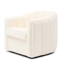 Rivièra Maison Draaifauteuil 'St. Lewis' Chenille, kleur Ivory White
