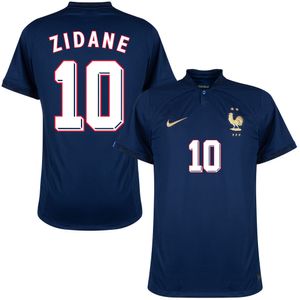 Frankrijk Shirt Thuis 2022-2023 + Zidane 10 (1998 Bedrukking)