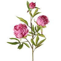 Kunstbloem pioenroos Spring Dream - roze - 73 cm - kunststof   - - thumbnail