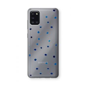 Blauwe stippen: Samsung Galaxy A31 Transparant Hoesje