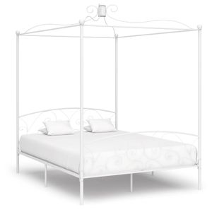 Hemelbedframe metaal wit 180x200 cm