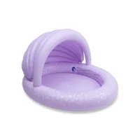 Swim Essentials Zwembad met zonnescherm Luipaard Lila 100 cm