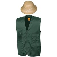 Safari/jungle verkleedset vest en hoed groen voor volwassenen - thumbnail