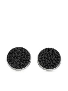 ALINKA puces d'oreilles Black Caviar en or blanc 18ct ornées de diamants - Argent