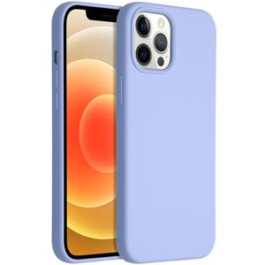 Accezz Liquid Silicone Backcover iPhone 12 Pro Max Telefoonhoesje Paars