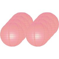 8x Luxe bol lampionnen roze 25 cm 8x Luxe bol lampionnen roze 25 cm