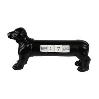 Clayre & Eef Kalender Hond 31x8x15 cm Zwart Kunststof Aftelkalender Zwart Aftelkalender - thumbnail