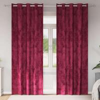 Velours Gordijnen 2 stuks met Oogjes Bordeauxrood 260x140 cm