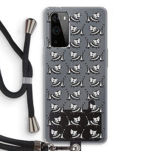 Zwarte poes: OnePlus 9 Pro Transparant Hoesje met koord