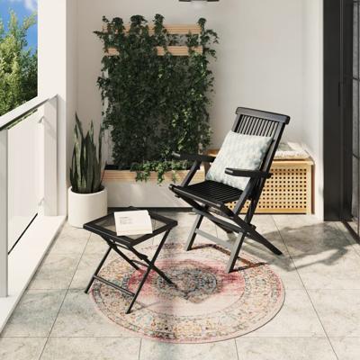 VidaXL Vloerkleed arbizu binnen en buiten vintage stijl ø 120 cm