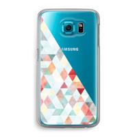 Gekleurde driehoekjes pastel: Samsung Galaxy S6 Transparant Hoesje