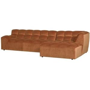 WOOOD Allure Chaise Longue Rechts - Fluweel - Terra - 79x324x165