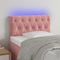 Hoofdbord LED 80x7x78/88 cm fluweel roze