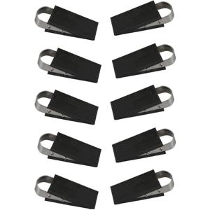 Benson Deurstopper/wig - 10x - rubber/RVS - 13 x 5 x 3 cm - deurklem - antislip onderkant