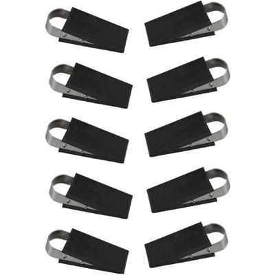 Benson Deurstopper/wig - 10x - rubber/RVS - 13 x 5 x 3 cm - deurklem - antislip onderkant