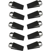 Benson Deurstopper/wig - 10x - rubber/RVS - 13 x 5 x 3 cm - deurklem - antislip onderkant